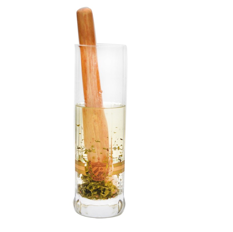 গুণ 8" Cylinder Crystal Cocktail Glasses With Wood Pestle কারখানা