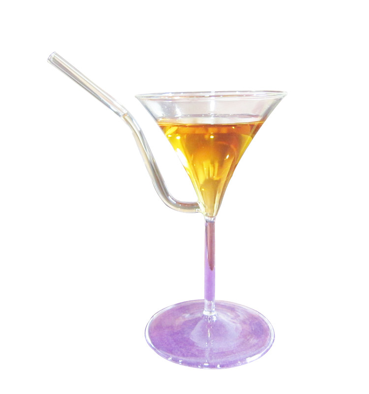গুণ Borosilicate Vintage Cocktail Glasses With Straw কারখানা
