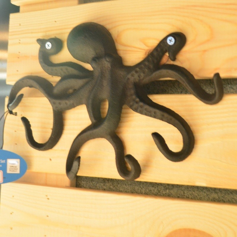 গুণ Wall Mounted Creative Octopus Cast Iron Hat Hooks কারখানা