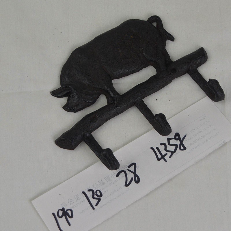 গুণ Pig Shape Vintage Decorative Iron Wall Hooks For Home কারখানা