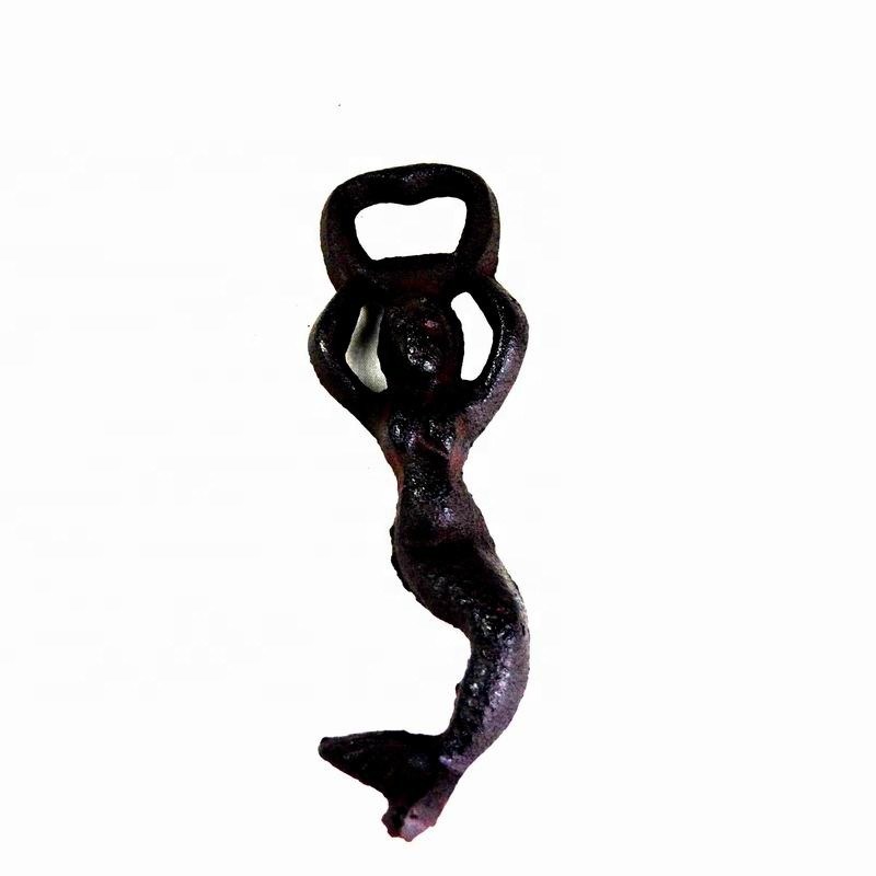 গুণ Customized Mermaid Cast Iron Wine Bottle Opener For Bar কারখানা