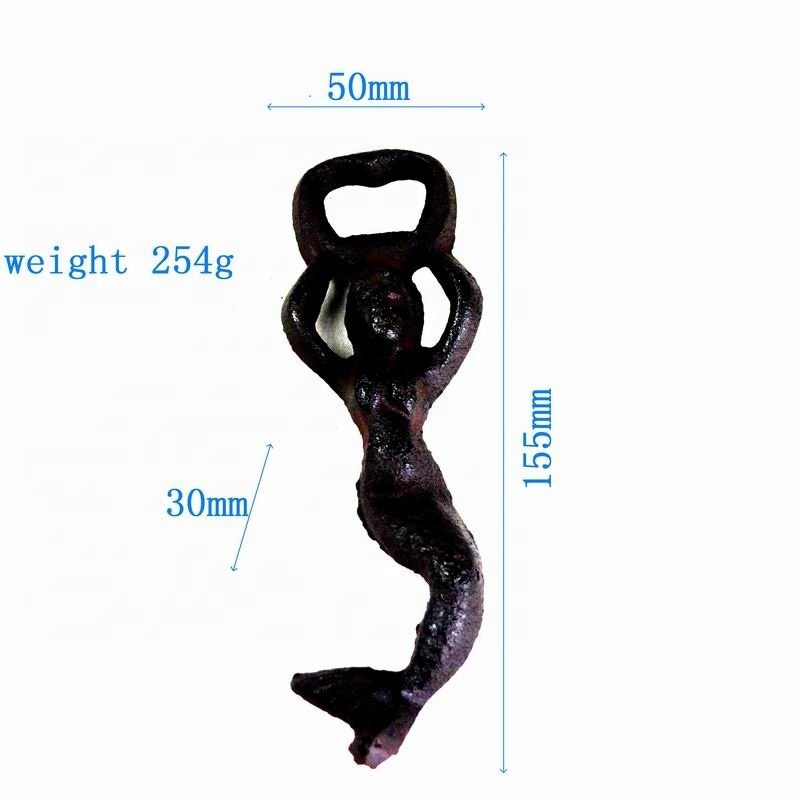 গুণ Customized Mermaid Cast Iron Wine Bottle Opener For Bar কারখানা
