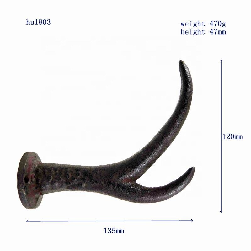 গুণ Deer Antler Cast Iron Wall Hooks Cast Iron Crafts Rust কারখানা