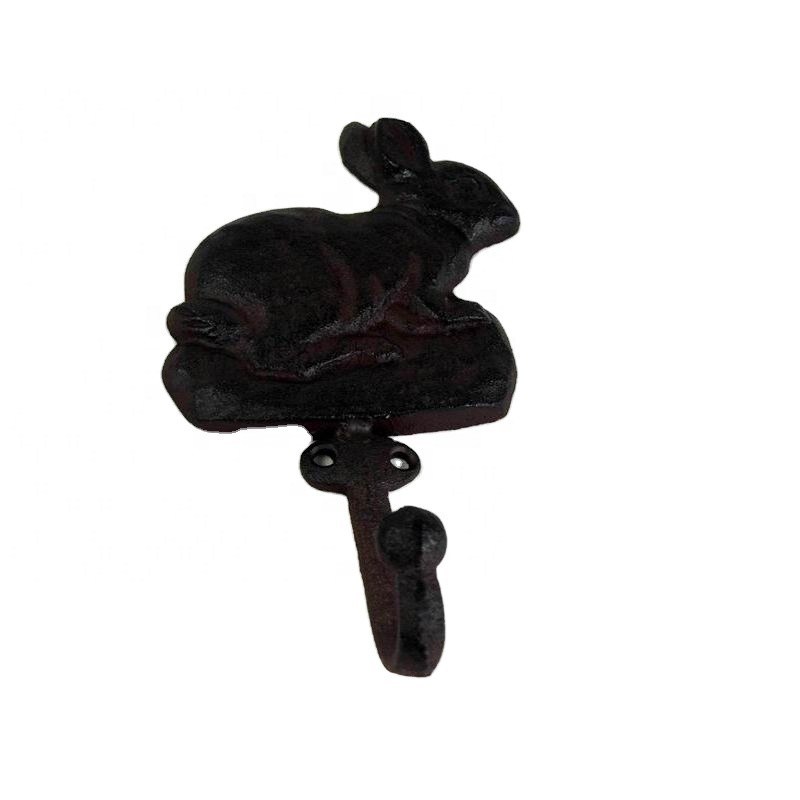গুণ Antique Cute Rabbit Cast Iron Hat Hooks Cast Iron Crafts কারখানা