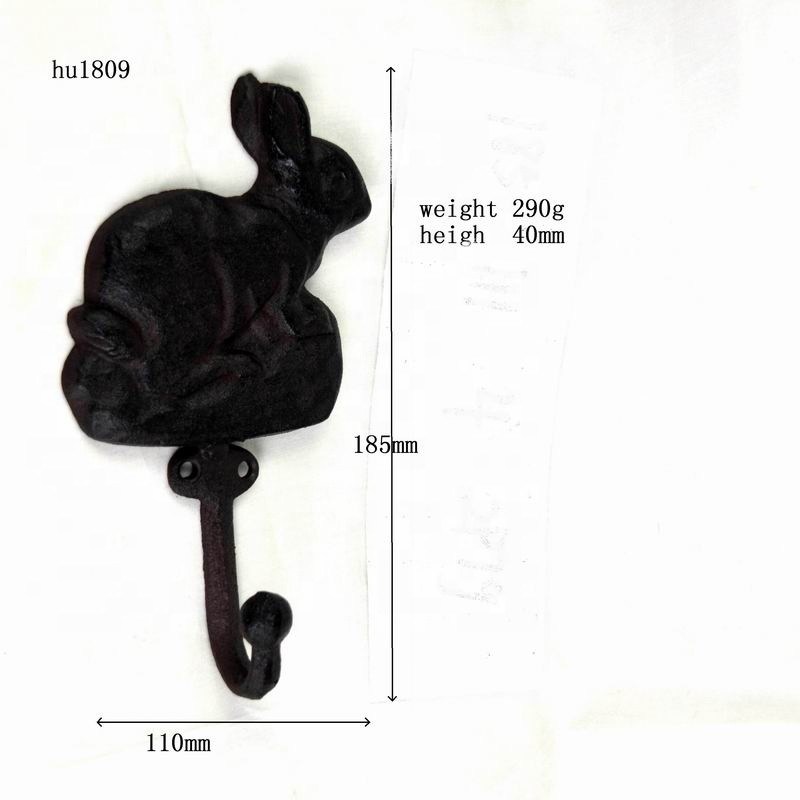 গুণ Antique Cute Rabbit Cast Iron Hat Hooks Cast Iron Crafts কারখানা