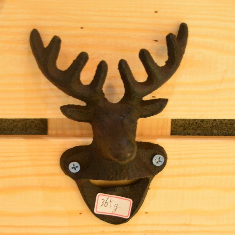 গুণ Home Decor Deer Head Brown Rust Cast Iron Bottle Opener কারখানা