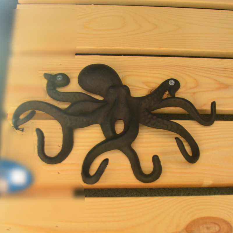 গুণ Wall Mounted Creative Octopus Cast Iron Hat Hooks কারখানা