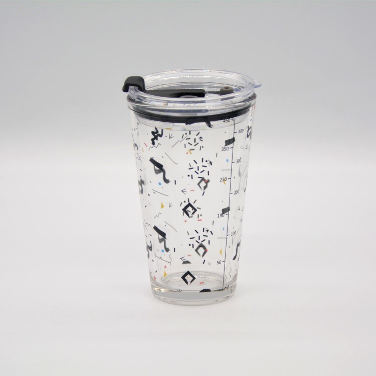 গুণ Decorated Pint Ice Tea Glass Cup With Lid And Silicate Straw Cocktail Tumbler Drinking Glasses কারখানা