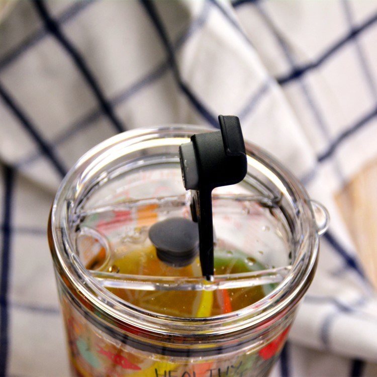 গুণ Decorated Pint Ice Tea Glass Cup With Lid And Silicate Straw Cocktail Tumbler Drinking Glasses কারখানা