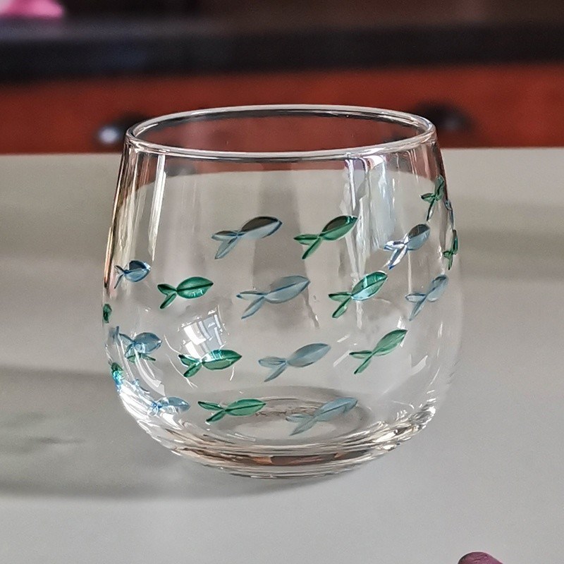 গুণ Engraved Color Paint Short Tumbler Glass For Beverage কারখানা