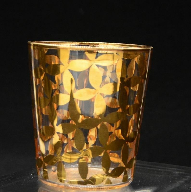 গুণ Gold Print High End Stemless Wine Glass Tumbler , Crystal Highball Glasses কারখানা