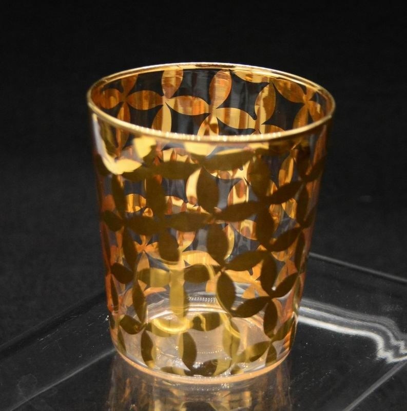 গুণ Gold Print High End Stemless Wine Glass Tumbler , Crystal Highball Glasses কারখানা