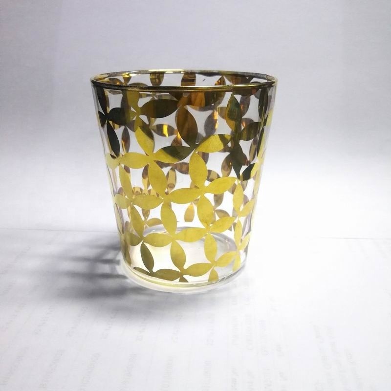 গুণ Gold Print High End Stemless Wine Glass Tumbler , Crystal Highball Glasses কারখানা