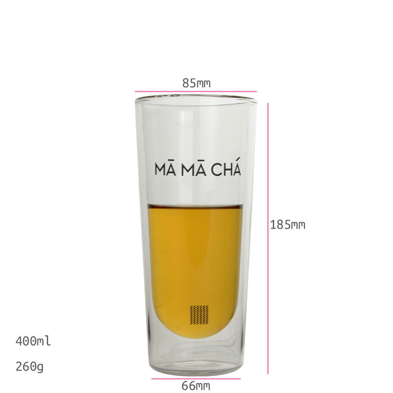 গুণ Double Wall Heat Resistant Round Tall Tumbler Glass কারখানা