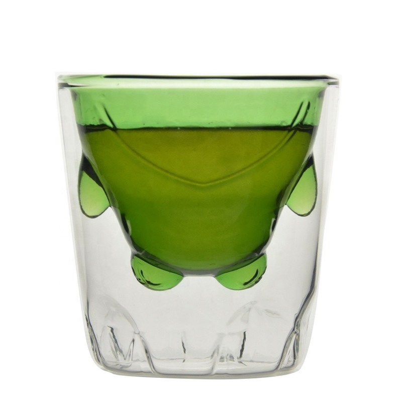 গুণ Green Borosilicate Double Layer Colored Drinking Glasses কারখানা