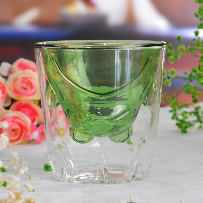 গুণ Green Borosilicate Double Layer Colored Drinking Glasses কারখানা