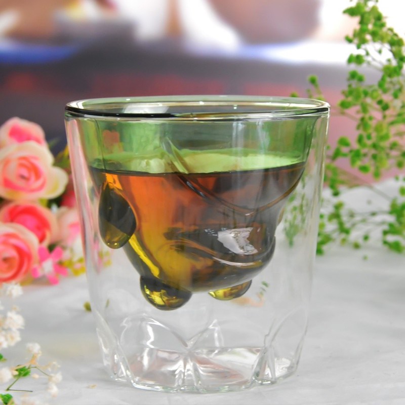 গুণ Green Borosilicate Double Layer Colored Drinking Glasses কারখানা