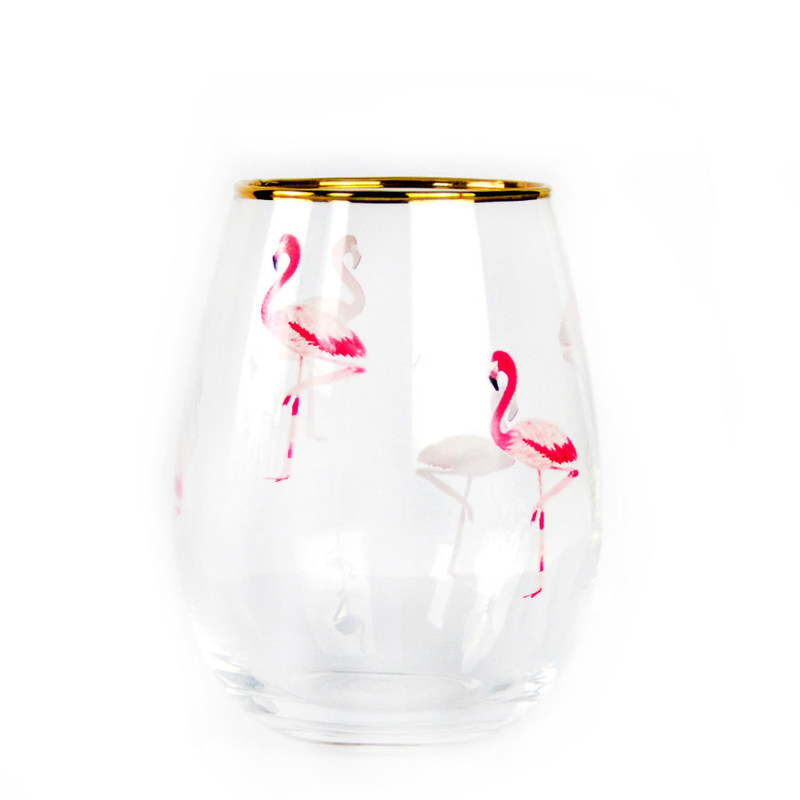 গুণ Hand Painted Gold Rim Wine Glass Tumbler With Color Decal কারখানা