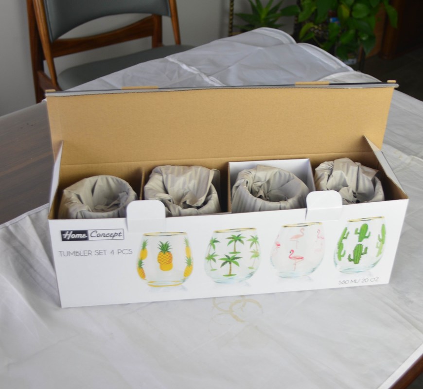 গুণ Hand Painted Gold Rim Wine Glass Tumbler With Color Decal কারখানা