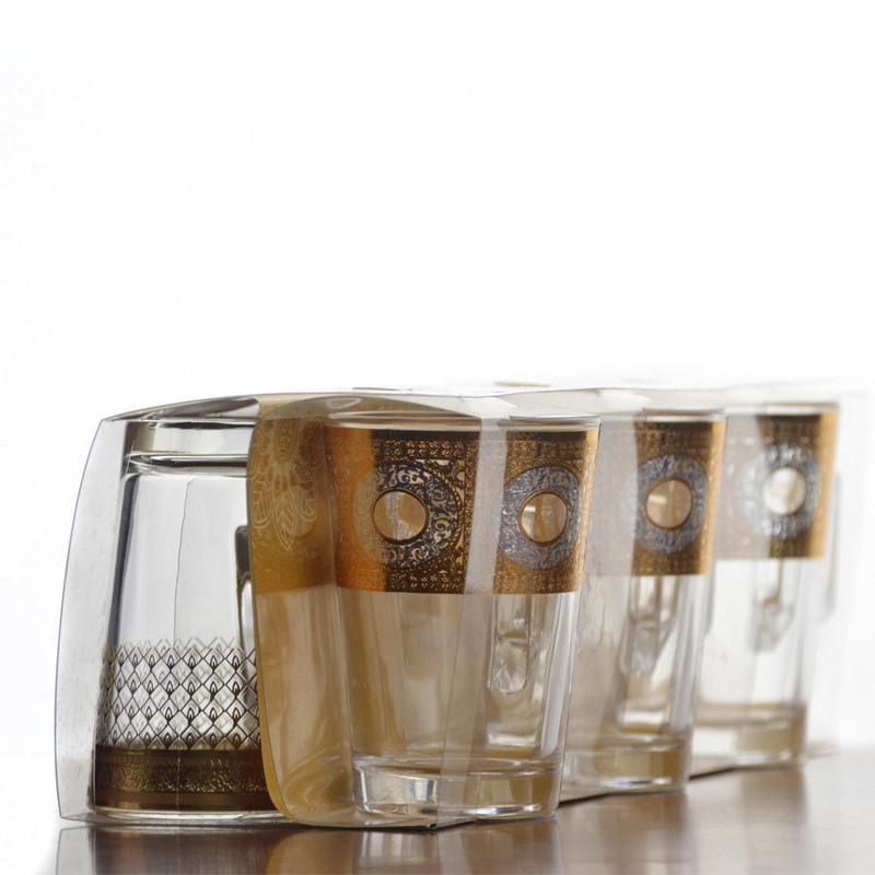 গুণ Golden Decorated Gold Decal Tumbler Drinking Glasses কারখানা