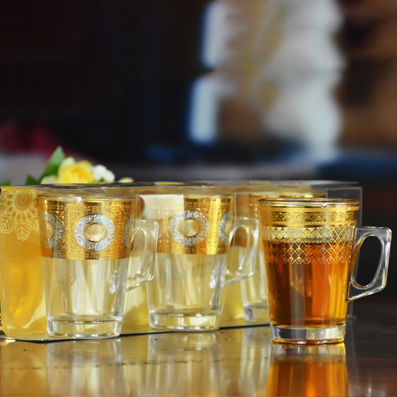 গুণ Golden Decorated Gold Decal Tumbler Drinking Glasses কারখানা
