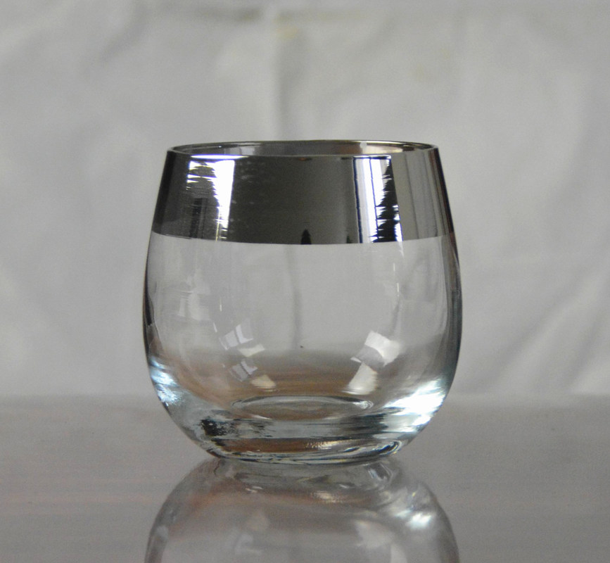 গুণ Silver Rim Ion Plated Platinum Tumbler Drinking Glasses কারখানা