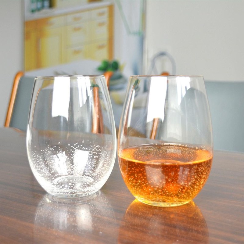 গুণ 500ml Transparent Stemless Whiskey Tumbler Glasses , Wine Glass Tumbler কারখানা
