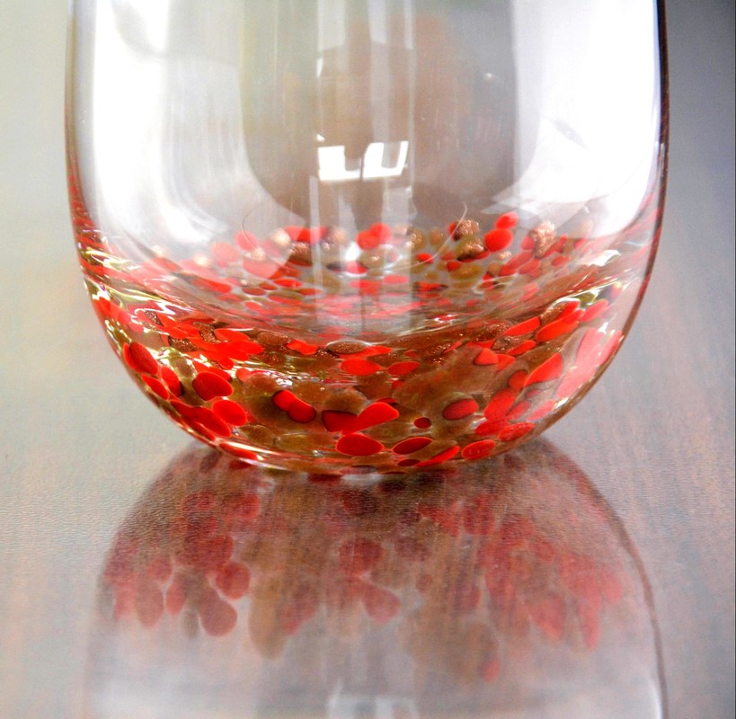 গুণ Red Stars Bottomed Creative Macadam Tumbler Drinking Glasses কারখানা