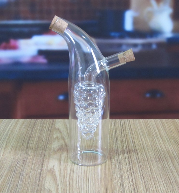 গুণ Double Layer Grape Shape Glass Canister With Lid For Oil কারখানা