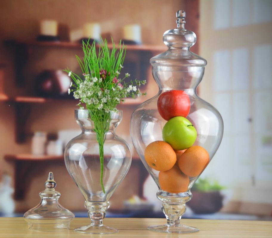 গুণ Bird Handle Glass Canister With Lid কারখানা