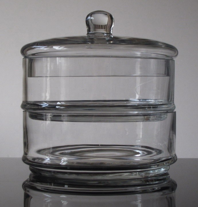 গুণ Handblown 3 Layer Stackable Storage Jars With Lids কারখানা