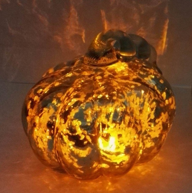 গুণ Pumpkin Lantern Antique Glass Candle Holders For Halloween কারখানা