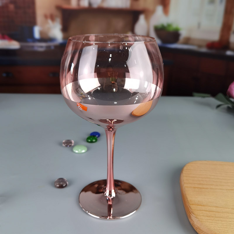 গুণ 11cm Dia 2pk Pink Gin Glasses Ion Plated Balloon Crystal Wine Glass কারখানা