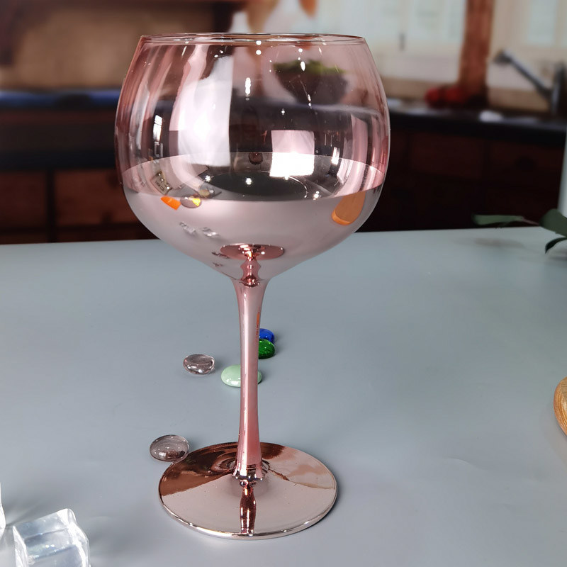গুণ 11cm Dia 2pk Pink Gin Glasses Ion Plated Balloon Crystal Wine Glass কারখানা