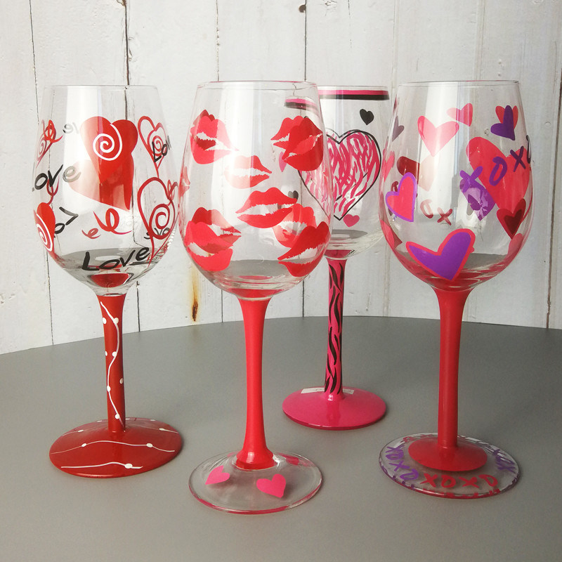 গুণ FDA Holiday Gift Hand Painted Festival Wine Glass কারখানা