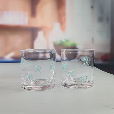 গুণ 14oz Valentine's Decorative DOF Glass Bowknot Water Tumbler Glasses Mexico Icon Rock Glass Cup for Wedding Party Gift কারখানা