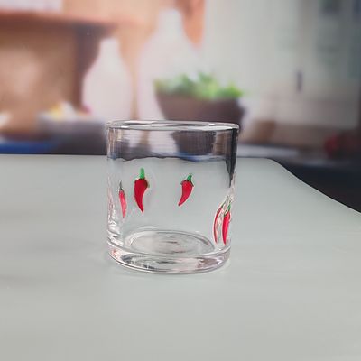 গুণ 14oz Chili Decorative DOF Glass Heart Shape Water Tumbler Glasses Mexico Rock Glass Cup for Wedding Party Gift কারখানা