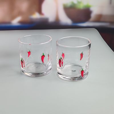 গুণ 14oz Chili Decorative DOF Glass Heart Shape Water Tumbler Glasses Mexico Rock Glass Cup for Wedding Party Gift কারখানা