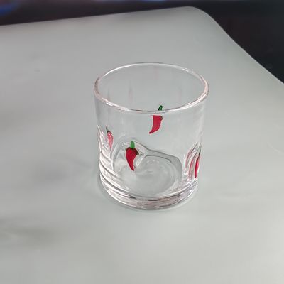 গুণ 14oz Chili Decorative DOF Glass Heart Shape Water Tumbler Glasses Mexico Rock Glass Cup for Wedding Party Gift কারখানা