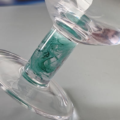 গুণ Mexican Confetti Design Elegant Water Goblets Luxury Hand Blown Confetti Cocktails Glass Cup Romantic Short Stem Wine Glasses কারখানা