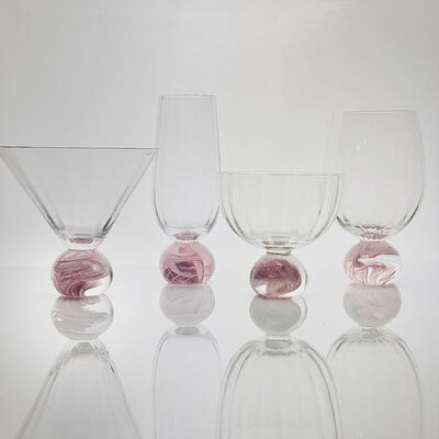 গুণ High Clarity Pink Cloud Crystal Wine Glass Set Designed for in Restaurants Bars and Wine Tasting Events Offering Superior Presentation কারখানা