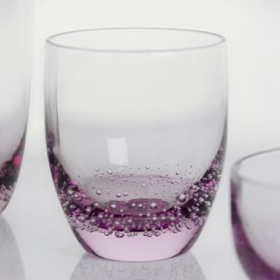 গুণ Crystal Wine Glass handblown with subtle trapped bubbles and a soft lavender to clear gradient combining beauty and durability কারখানা