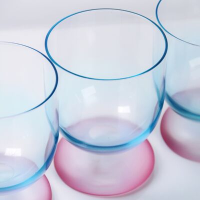 গুণ Handblown Crystal Wine Glass Goblet with Two-color Gradient and Frosted Base for 300ml Wine Cocktail & Home Decor কারখানা