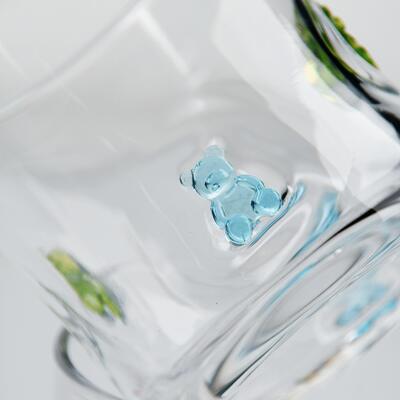 গুণ হাতে তৈরি গামি বিয়ার আইকন গ্লাস, ৪00ml ক্লিয়ার টাম্বলার সুন্দর রঙিন ভালুক সহ, বাচ্চাদের এবং প্রাপ্তবয়স্কদের জন্য মজাদার হুইস্কি জুস গ্লাস, কিউট বারওয়্যার উপহার কারখানা