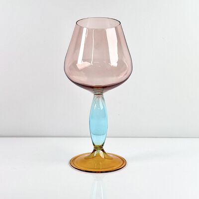 গুণমান Hand-Blown Gradient Color Borosilicate Wine Glasses, Multi-Color Artistic Stem Goblets for Wine, Cocktail, Home Bar & Party Decor কারখানা