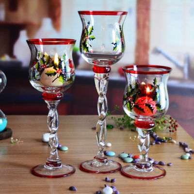 গুণ Glass Candle Holders For Christmas কারখানা