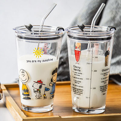 গুণ Color Printed Unique Cocktail Glasses With Silicate Straw And Lid কারখানা