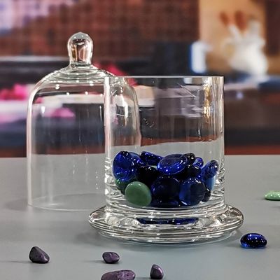 গুণ Customized Color Glass Cloche Jar with Bell Dome Glass Lid For Candle Wax কারখানা