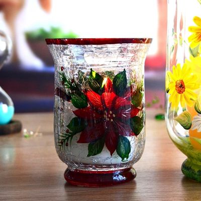 গুণ Ice Crack Classic American Glass Hurricane Candle Holder কারখানা