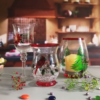 গুণ Ice Crack Classic American Glass Hurricane Candle Holder কারখানা